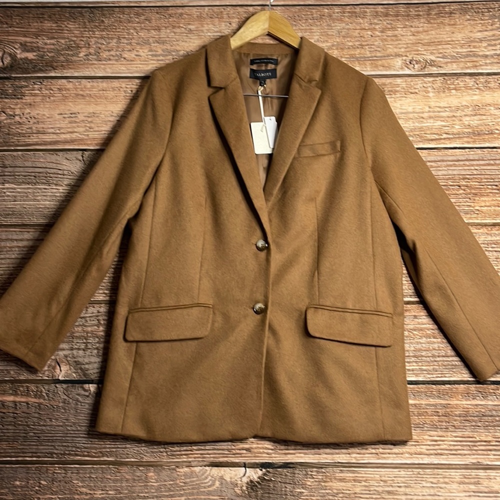 Talbot’s Womens SZ 14 Brown Blazer Top NWT MSRP 199